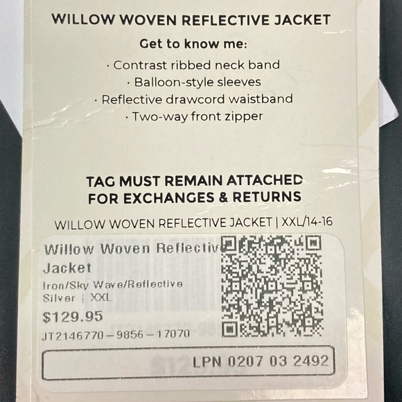 Fabletics Willow Woven Reflective Jacket Women’s Size XXL Full Zip Puff Sleeves - Picture 7 of 9